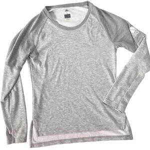 Adidas Women's T-Shirt Small Climalite Crew‎ Neck Pullover Two-Tone Grey